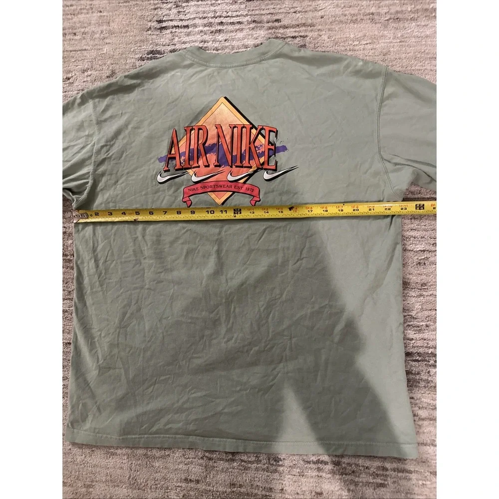 The Nike Tee Men Flat Green Sz L DNA Air Light Big Chest Logo Crewneck DD1376006